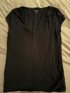 J.Crew Black V-Neck Short Sleeve Tee